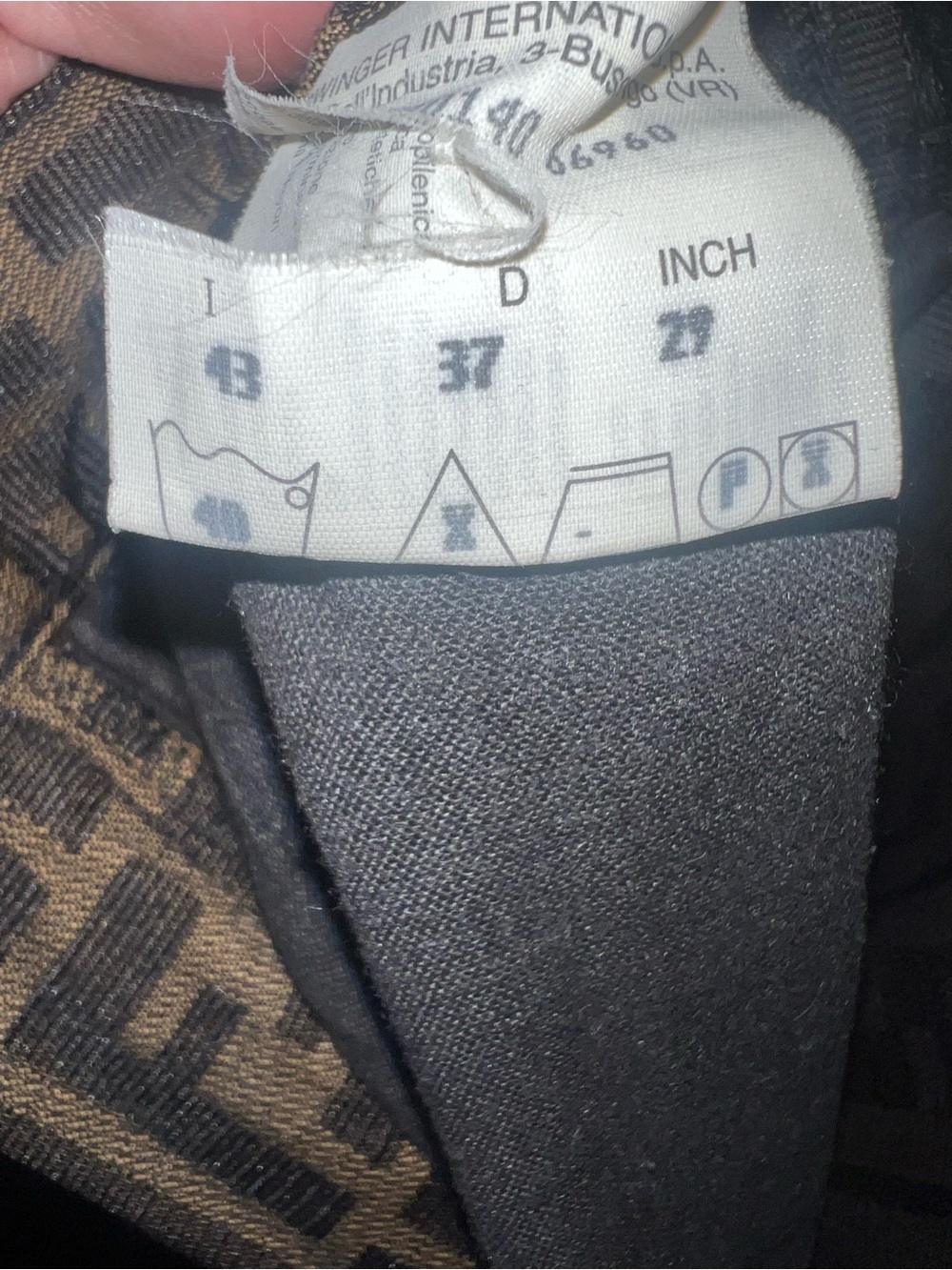 Fendi Brown & Black FF Logo Print Chinos pants authentic size 2 4 - Picture 4 of 6